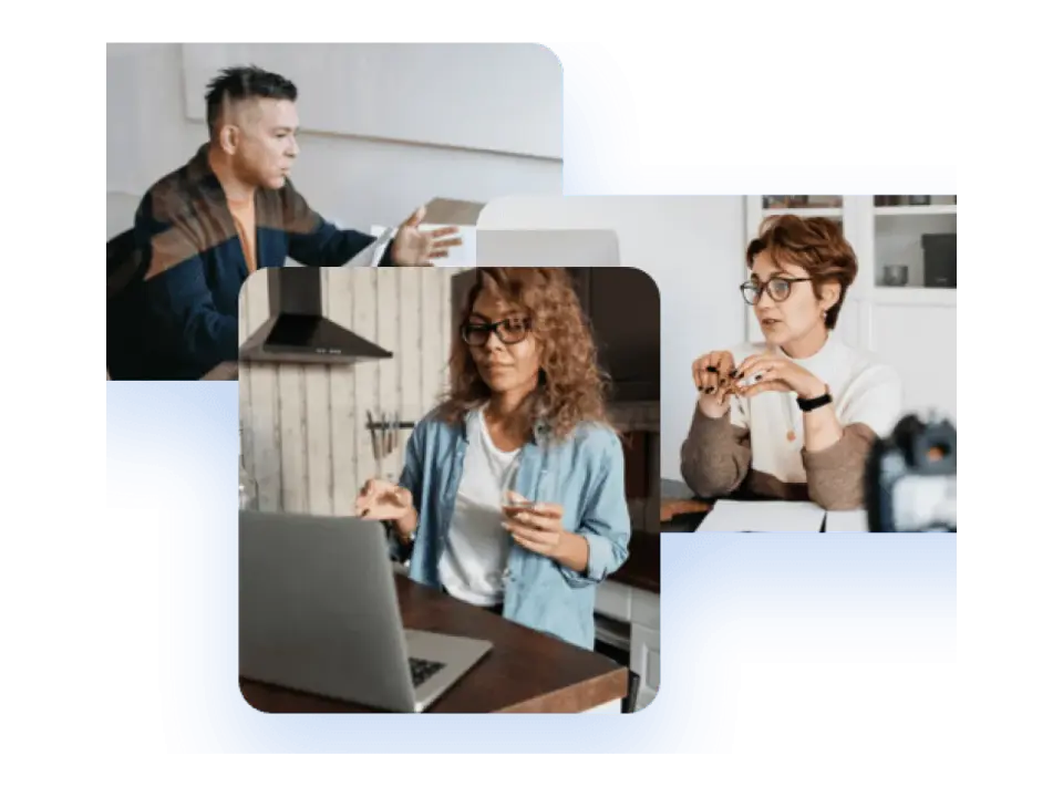 Menschen arbeiten zu Hause am Laptop