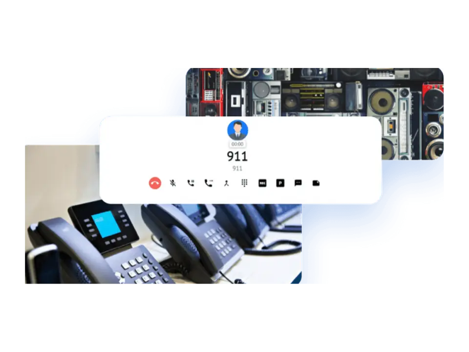 IP-Tischtelefone und eine Durchsage auf dem Display